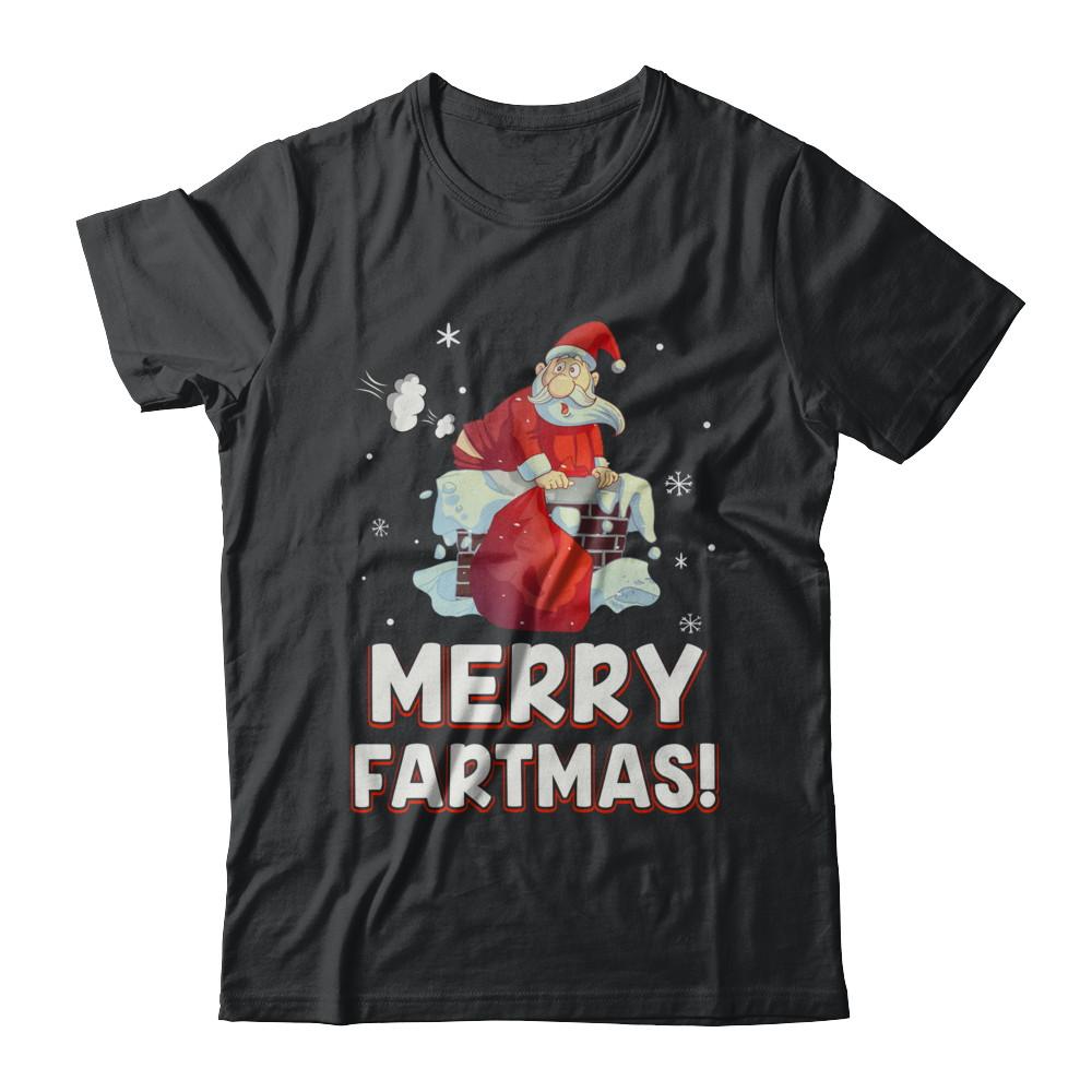Funny Merry Fartmas Santa Claus Farting Christmas-T-Shirt & Sweatshirt-Classic T-Shirt-Black