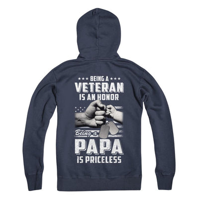 Being A Veteran Is An Honor Being A Papa Is Priceless-T-Shirt & Hoodie-Pullover Hoodie-Navy