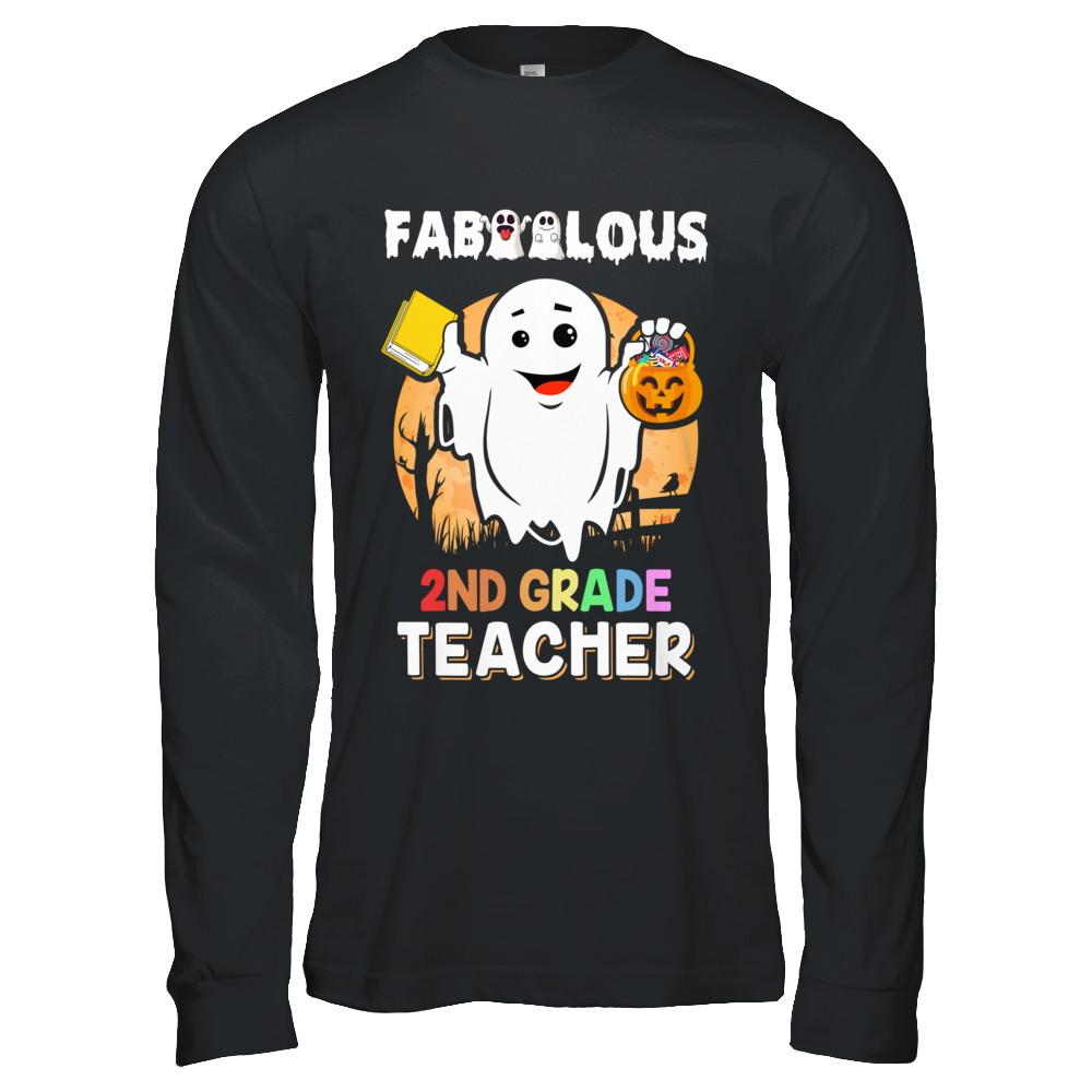 Faboolous Fabulous 2nd Grade Teacher Halloween-T-Shirt & Hoodie-Long Sleeve T-Shirt-Black