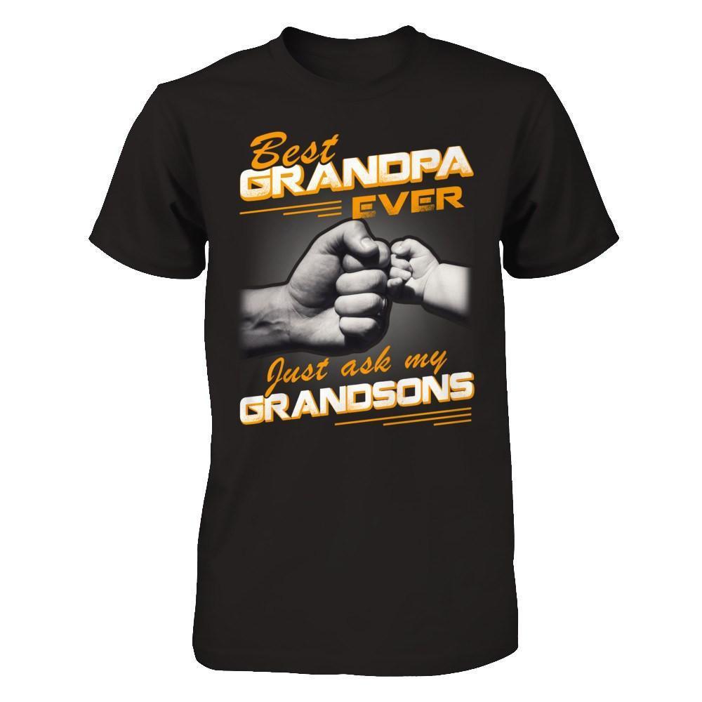 Best Grandpa Ever Just Ask My Grandsons-T-Shirt & Hoodie-Classic T-Shirt-Black