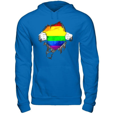 Rainbow Lesbian Gay Pride LGBT Super Stronger-T-Shirt & Hoodie-Pullover Hoodie-Royal
