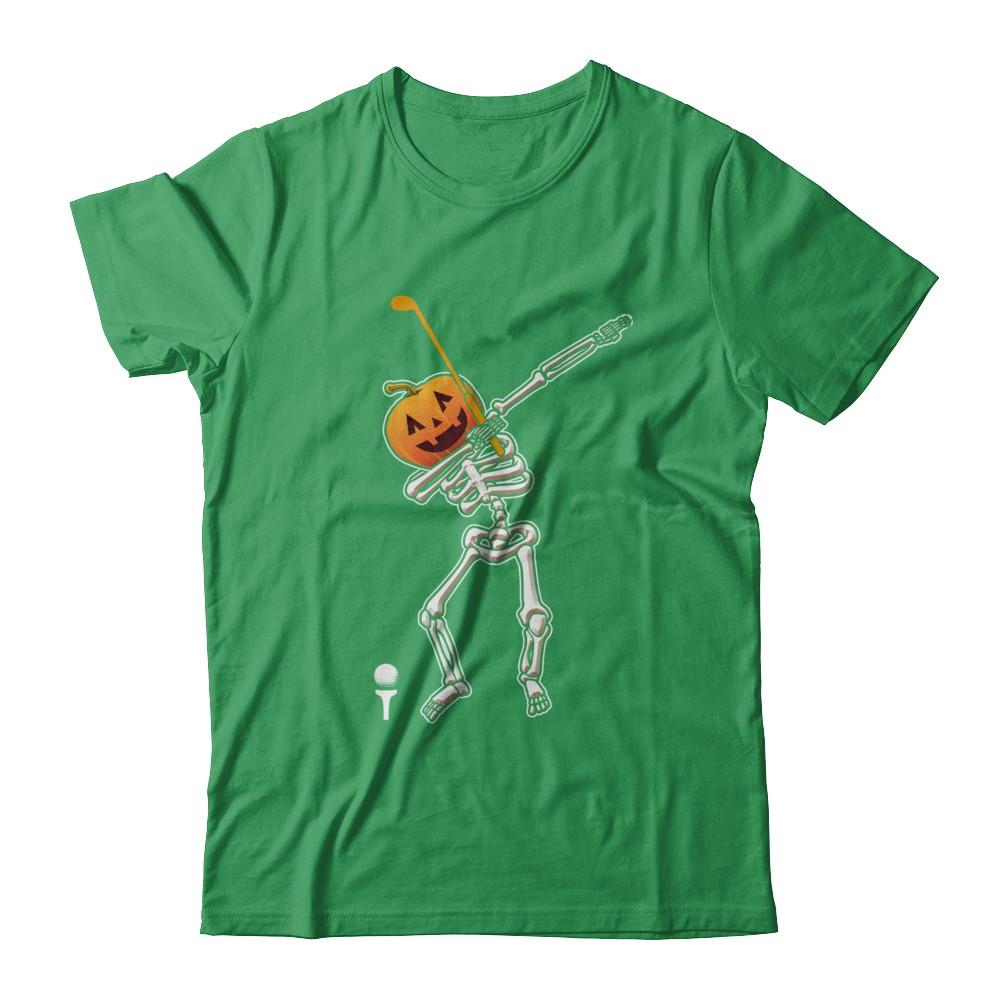 Halloween Dabbing Skeleton Golf-T-Shirt & Hoodie-Premium T-Shirt-Kelly Green