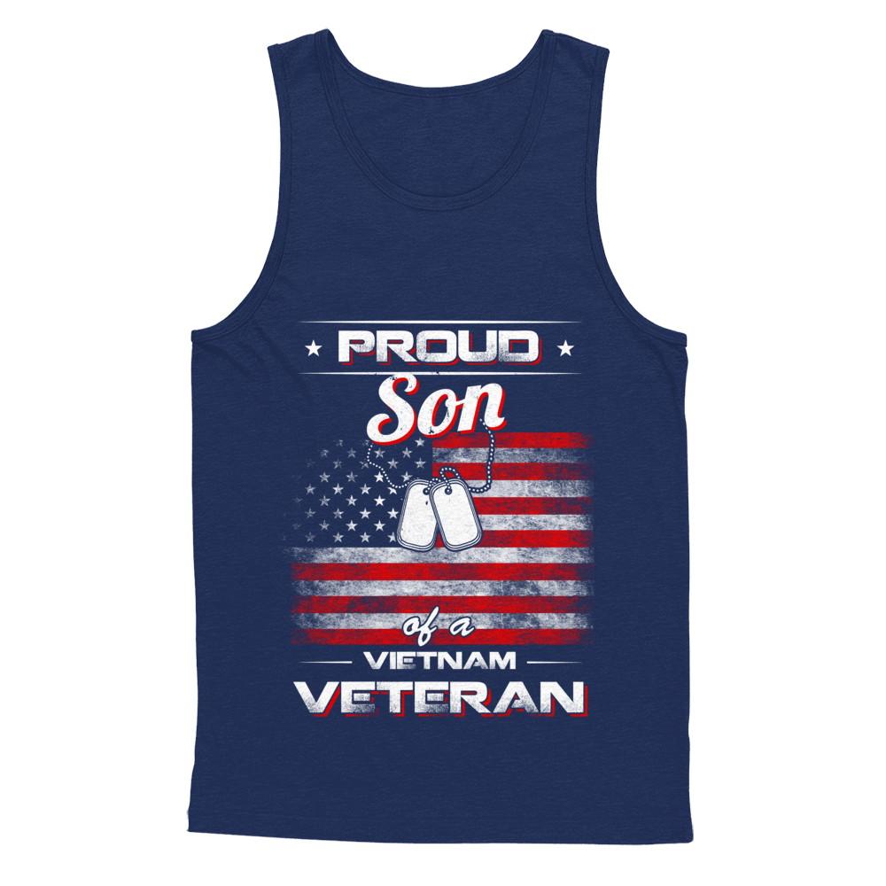 Proud Son Of A Viet Nam Veteran-T-Shirt & Hoodie-Unisex Tank-Navy