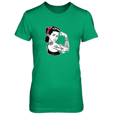 Mom Life Tattoos Tattooed Inked Woman-T-Shirt & Tank Top-Women's T-Shirt-Irish Green
