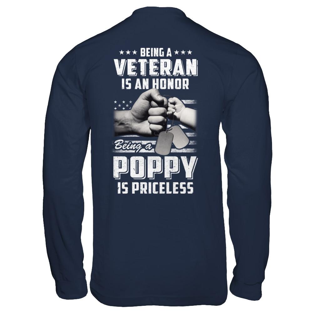 Being A Veteran Is An Honor Being A Poppy Is Priceless-T-Shirt & Hoodie-Long Sleeve T-Shirt-Navy