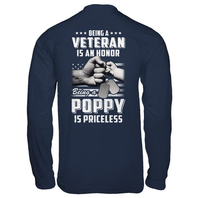 Being A Veteran Is An Honor Being A Poppy Is Priceless-T-Shirt & Hoodie-Long Sleeve T-Shirt-Navy