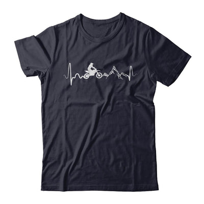 Mountain Dirt Bike Motocross Heartbeat-T-Shirt & Hoodie-Premium T-Shirt-Midnight Navy