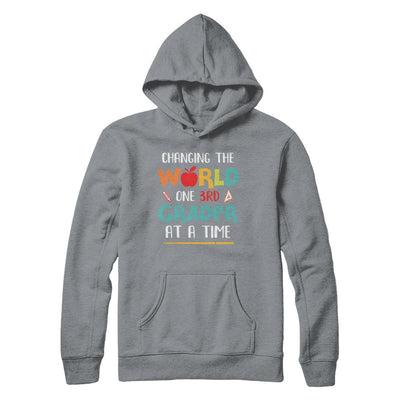 Changing The World One 3rd Grader Back To School Teacher-T-Shirt & Hoodie-Pullover Hoodie-Light Steel