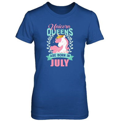 Unicorn Queens Are Born In July Birthday Gift-T-Shirt & Tank Top-Women's T-Shirt-Royal