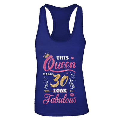 This Queen Makes 30 Look Fabulous 1991 30th Birthday-T-Shirt & Tank Top-Women's Ideal Racerback Tank-Royal