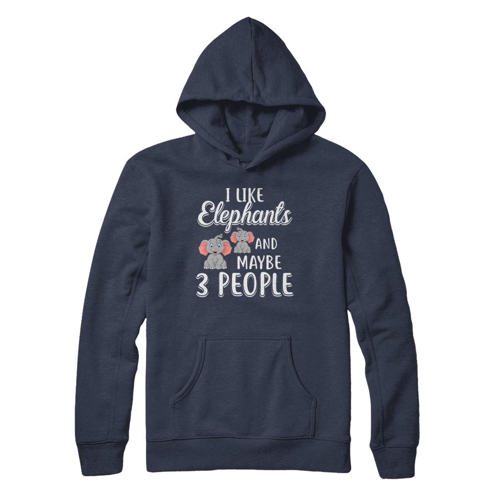 I Like Elephants And Maybe 3 People-T-Shirt & Hoodie-Pullover Hoodie-Navy