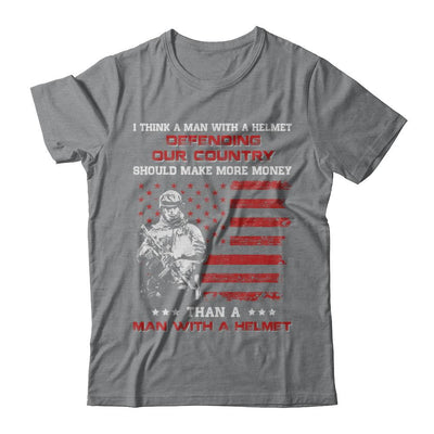 Veteran I Think A Man With A Helmet Defending Our Country-T-Shirt & Hoodie-Classic T-Shirt-Sport Grey