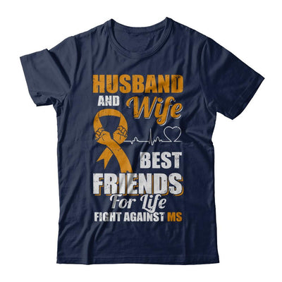 Husband & Wife Best Friends For Life Fight Against Ms-T-Shirt & Hoodie-Classic T-Shirt-Navy