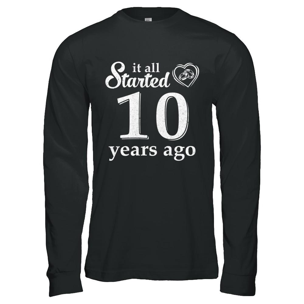 10Th Wedding Anniversary Married Couples 2011 Husband Wife-T-Shirt & Hoodie-Long Sleeve T-Shirt-Black