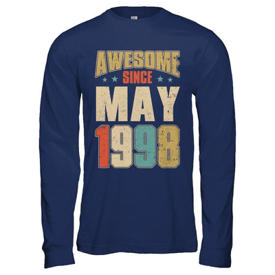 Vintage Retro Awesome Since May 1998 23th Birthday-T-Shirt & Hoodie-Long Sleeve T-Shirt-Navy