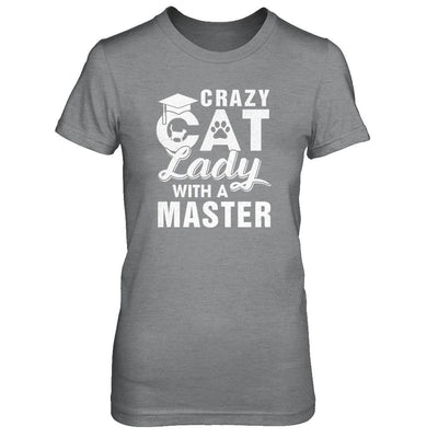 Funny Crazy Cat Lady Masters Degree Gradute Gift-T-Shirt & Tank Top-Women's T-Shirt-Sport Grey