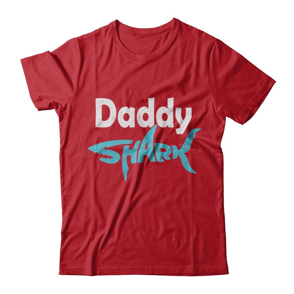 Daddy Shark Dad Family Fathers Day Gifts Idea-T-Shirt & Hoodie-Classic T-Shirt-Red