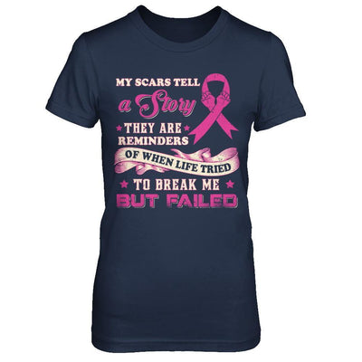My Scars Tell A Story Breast Cancer Awareness-T-Shirt & Sweatshirt-Women's T-Shirt-Navy
