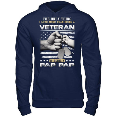 I Love More Than Being A Veteran Is Being A Pap Pap-T-Shirt & Hoodie-Pullover Hoodie-Navy