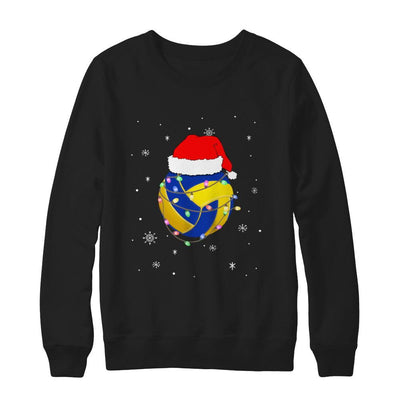 Santa Hat Volleyball Christmas Gifts-T-Shirt & Sweatshirt-Crewneck Sweatshirt-Black