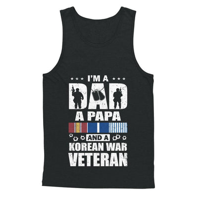 Dad A Papa And A Korean War Veteran Fathers Day-T-Shirt & Hoodie-Unisex Tank-Black