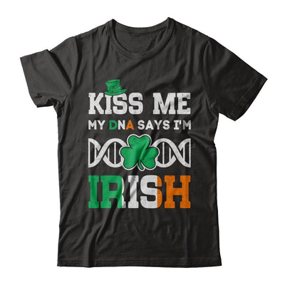 Kiss Me My DNA Says I'm Irish Patrick's Day-T-Shirt & Hoodie-Premium T-Shirt-Black
