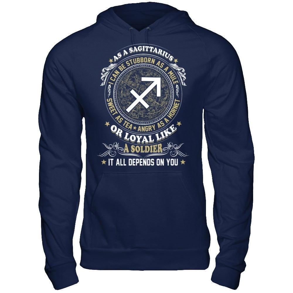 As A Sagittarius I Can Be Stubborn As A Mule-T-Shirt & Hoodie-Pullover Hoodie-Navy