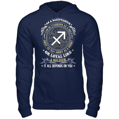 As A Sagittarius I Can Be Stubborn As A Mule-T-Shirt & Hoodie-Pullover Hoodie-Navy