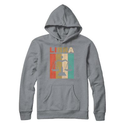 Vintage Libra Zodiac September October Birthday Gift-T-Shirt & Hoodie-Pullover Hoodie-Light Steel