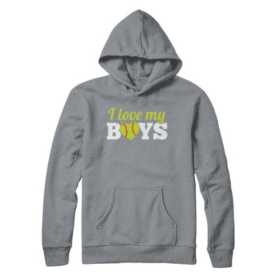 Love My Boys Mom And Dad Softball-T-Shirt & Hoodie-Pullover Hoodie-Light Steel