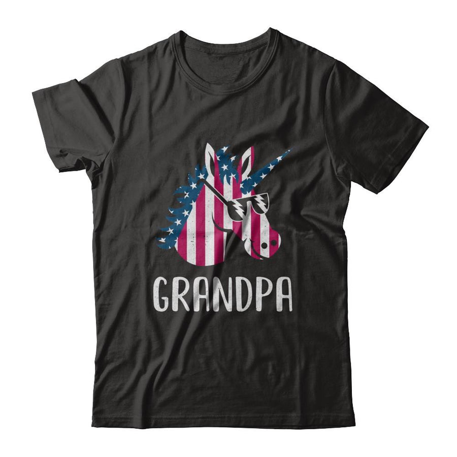 Patriotic Grandpa Unicorn Americorn 4Th Of July-T-Shirt & Hoodie-Classic T-Shirt-Black