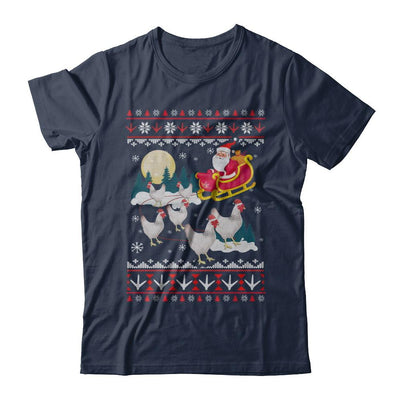 Funny Chicken Ugly Christmas Sweater Gifts-T-Shirt & Sweatshirt-Classic T-Shirt-Navy