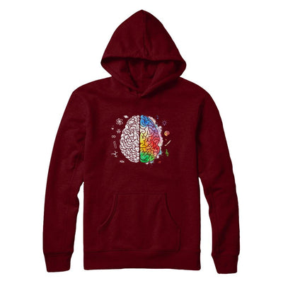 Colorful Brain Chemistry Science And Art-T-Shirt & Hoodie-Pullover Hoodie-Maroon