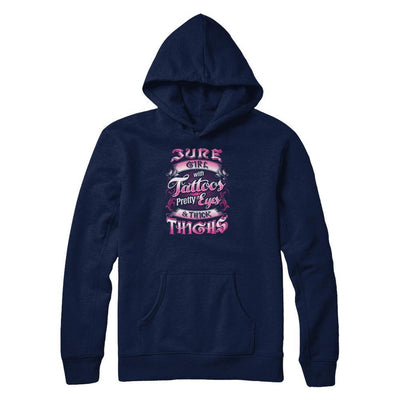 June Girl With Tattoos Pretty Eyes Thick Thighs-T-Shirt & Tank Top-Pullover Hoodie-Navy