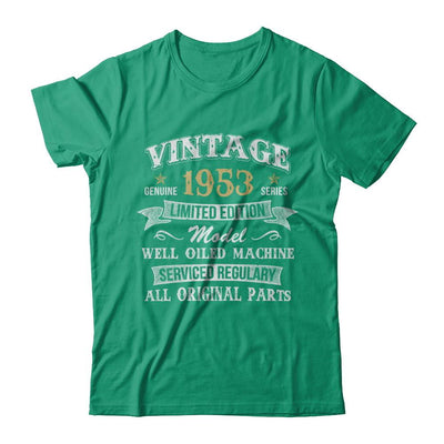 Vintage 68th Birthday Funny 1953 All Original Parts-T-Shirt & Hoodie-Classic T-Shirt-Kelly Green