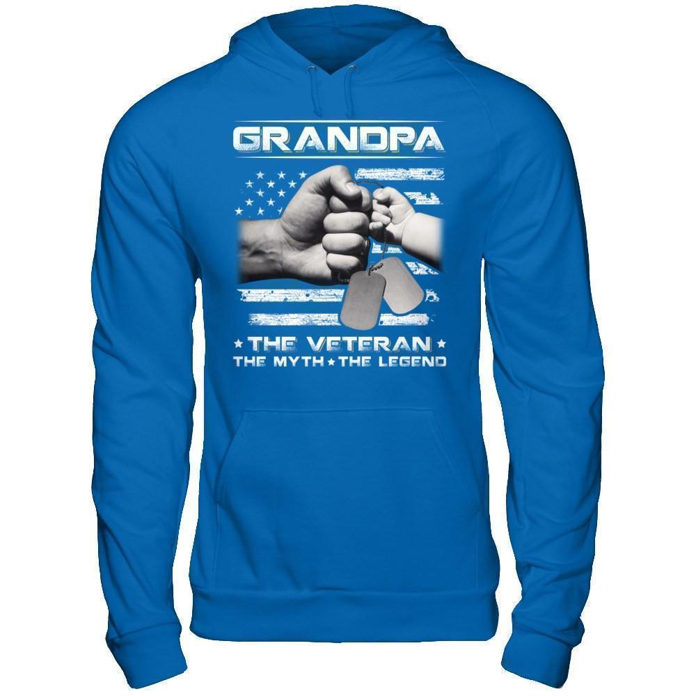 Grandpa The Veteran The Myth The Legend-T-Shirt & Hoodie-Pullover Hoodie-Royal