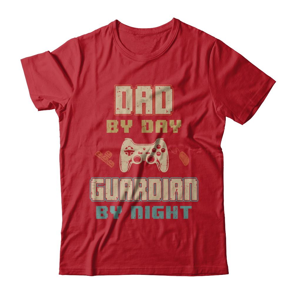 Dad By Day Guardian By Night Gaming-T-Shirt & Hoodie-Classic T-Shirt-Red