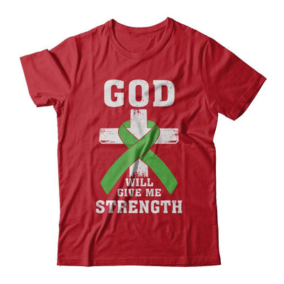 God Will Give Me Strength Green Awareness Ribbon Gift-T-Shirt & Hoodie-Classic T-Shirt-Red