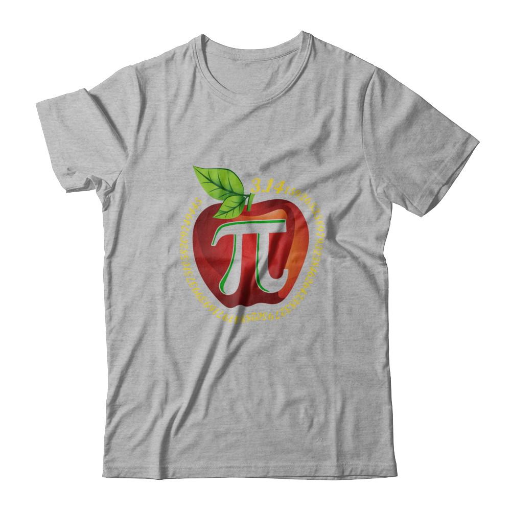 Teacher Apple Pi Math Happy Pi Day-T-Shirt & Hoodie-Premium T-Shirt-Heather Gray
