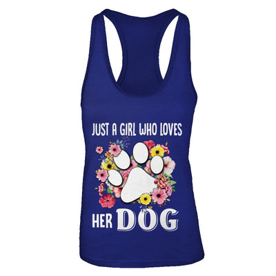 Just A Girl Who Loves Her Dog-T-Shirt & Tank Top-Women's Ideal Racerback Tank-Royal