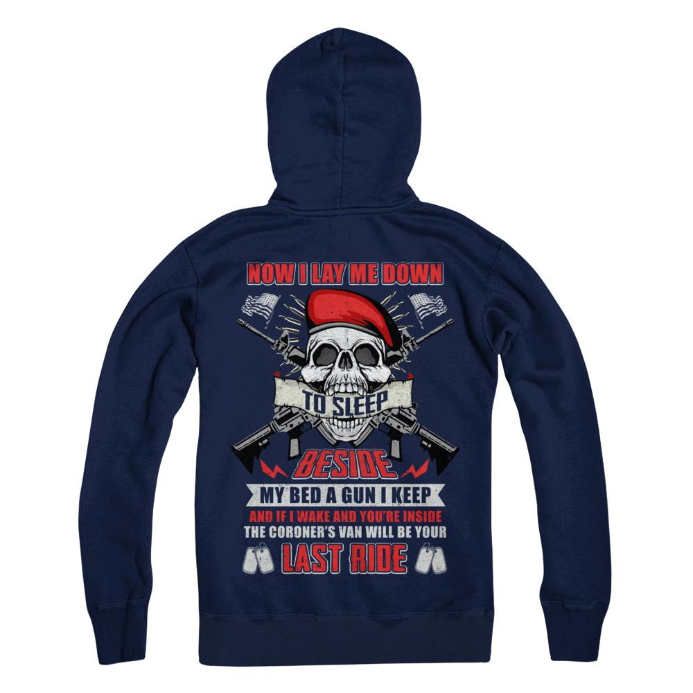 Now I Lay Me Down To Sleep Beside My Bed A Gun I Keep-T-Shirt & Hoodie-Pullover Hoodie-Navy