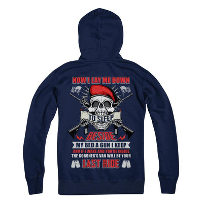 Now I Lay Me Down To Sleep Beside My Bed A Gun I Keep-T-Shirt & Hoodie-Pullover Hoodie-Navy