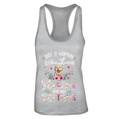 Just A Woman Who Loves Labradors And Has Tattoos-T-Shirt & Tank Top-Women's Ideal Racerback Tank-Heather Grey