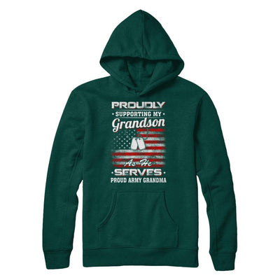 Supporting My Grandson As He Serves Proud Army Grandma-T-Shirt & Hoodie-Pullover Hoodie-Deep Forest