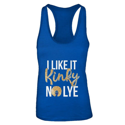 Black Woman I Like It Kinky No Lye-T-Shirt & Tank Top-Women's Ideal Racerback Tank-Royal