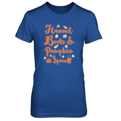 Flannel Boots And Pumpkin Spice Autumn-T-Shirt & Tank Top-Women's T-Shirt-Royal