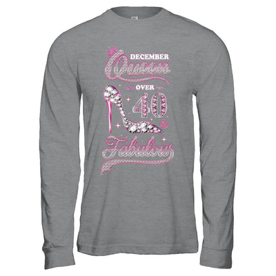 December Queen 40 And Fabulous 1981 40th Years Old Birthday-T-Shirt & Hoodie-Long Sleeve T-Shirt-Sport Grey