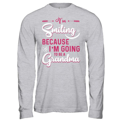 I'm Smiling Because I'm Going To Be A Grandma-T-Shirt & Hoodie-Long Sleeve T-Shirt-Sport Grey