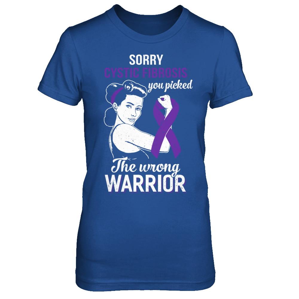 Sorry Cystic Fibrosis You Picked The Wrong Warrior Cystic Fibrosis-T-Shirt & Hoodie-Women's T-Shirt-Royal