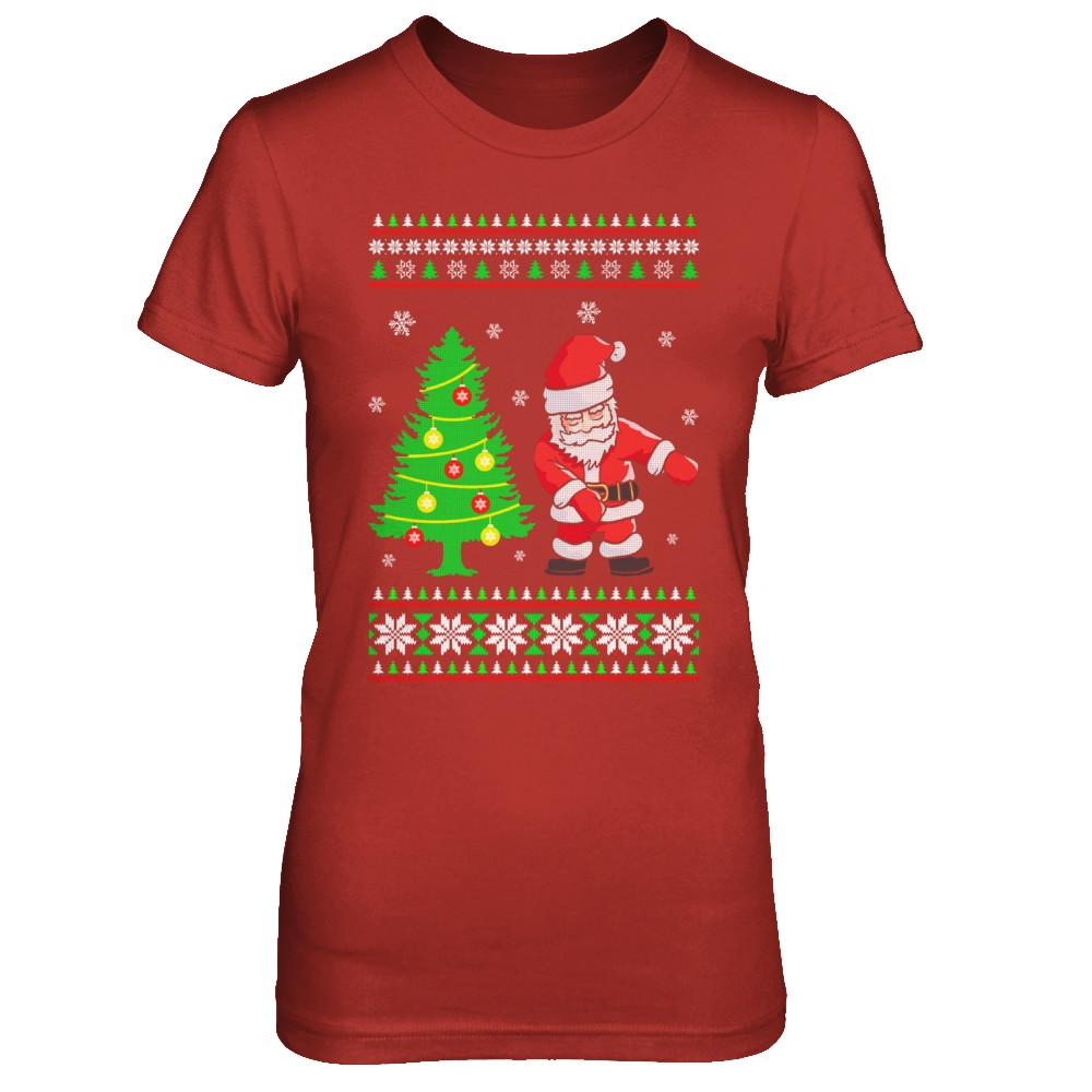 Floss Dance Flossing Santa Christmas Ugly Sweater-T-Shirt & Sweatshirt-Women's T-Shirt-Red